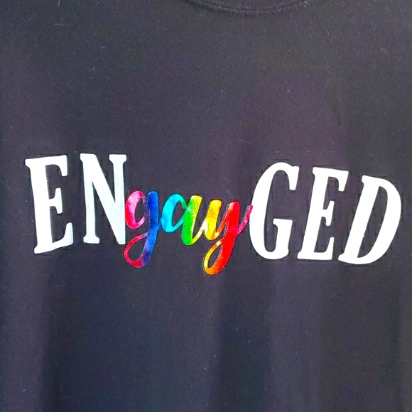 (2) enGAYged vinyl decal long sleeve. One fringed. - Picture 3 of 3